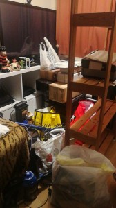 Some of the mess during the studio sort out and move