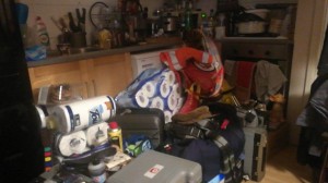 Some of the mess during the studio sort out and move